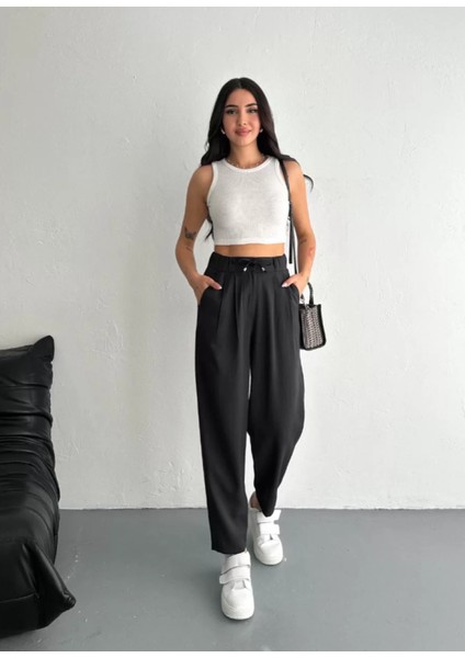 Beli Ip Detaylı Kumaş Pantolon modelleri