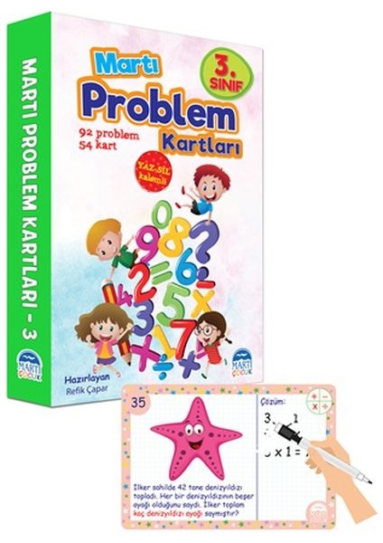 Martı 3.sınıf Problem Kartları-Yaz Sil Kalemli