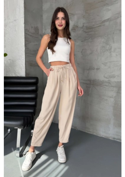 Beli Ip Detaylı Kumaş Pantolon modelleri