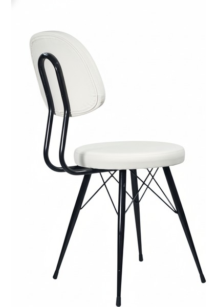 Kav Mutfak Sandalyesi, Yemek, Bahçe, Kafe, Modern Sandalye - Beyaz Deri modelleri