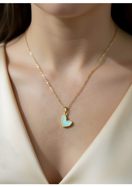 Mineli Kalp Kolye