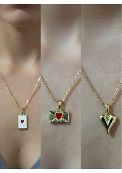 Üçlü Kombin Altın Kaplama Sembol Kolye Seti