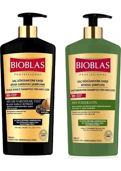 Phytokeratin Onarıcı ve Siyah Sarmsak 1000 ml Şampuan 2 Li Karma Paket
