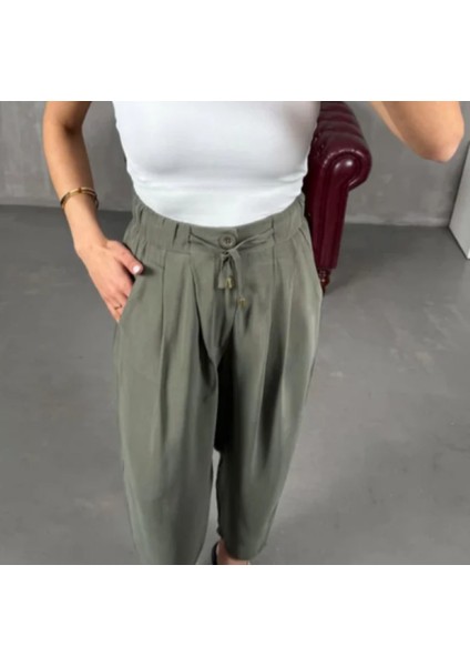 Beli Ip Detaylı Kumaş Pantolon