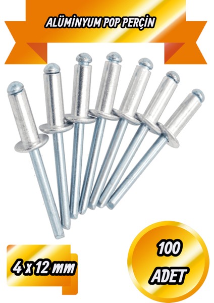 4X12 Pop Perçin Alüminyum Pop Perçin 100 Adet