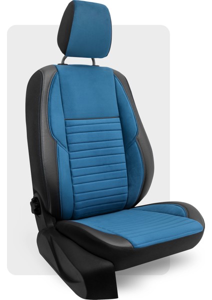 Business Taytüyü Airbag Uyumlu Universal Oto Koltuk Kılıfı Siyah - Mavi
