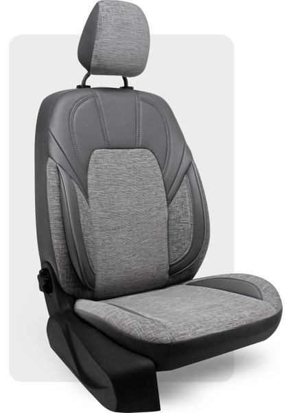 Harmony Şönil Dokuma Airbag Uyumlu Ortopedik Destekli Universal Oto Koltuk Kılıfı Füme - Gri