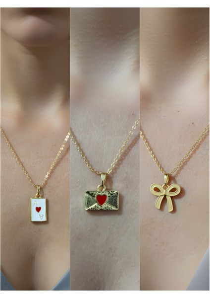 Üçlü Kombin Altın Kaplama Sembol Kolye Seti