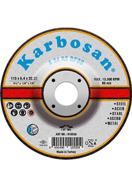 115X6.4X22.23 Nk Metal Taşlama Diski 5 Adet