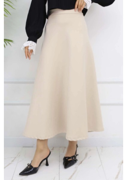 Uzun Beli Lastikli Puf Kloş Scuba Etek