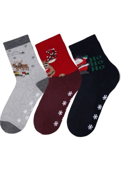 Geyikli Noel Baba 3lü Havlu Erkek Çocuk Soket ONL-02707 fiyatları