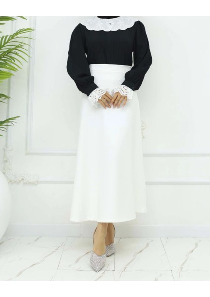 Uzun Beli Lastikli Puf Kloş Scuba Etek modelleri