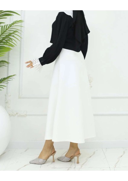 Uzun Beli Lastikli Puf Kloş Scuba Etek fırsatları