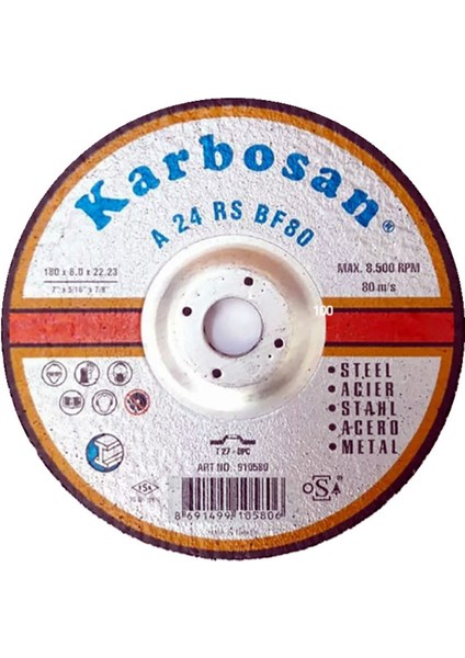 Metal Çapak Alma Taşlama 180X8.0X22.23MM - 10LU Paket fiyatları