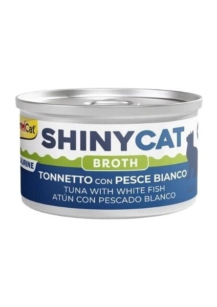 Shinycat Broth Sos Içinde Beyaz ve Ton Balıklı Konserve Kedi Maması 70 gr 1 Adet