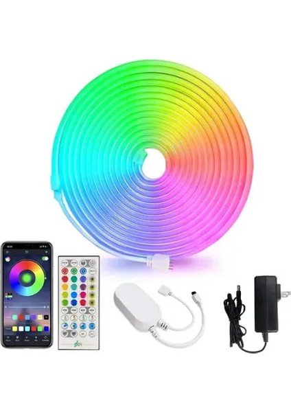 5m 16 Renk 4 Fonksiyonlu Esnek Şerit Neon LED