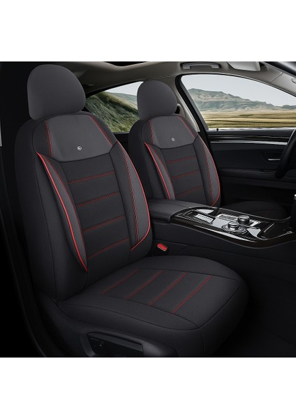 Renault Megane 2 Sedan 2007 Aracınıza Uyum Sağlayan Tam Takım Oto Koltuk Kılıfı - Yıldız Siyah