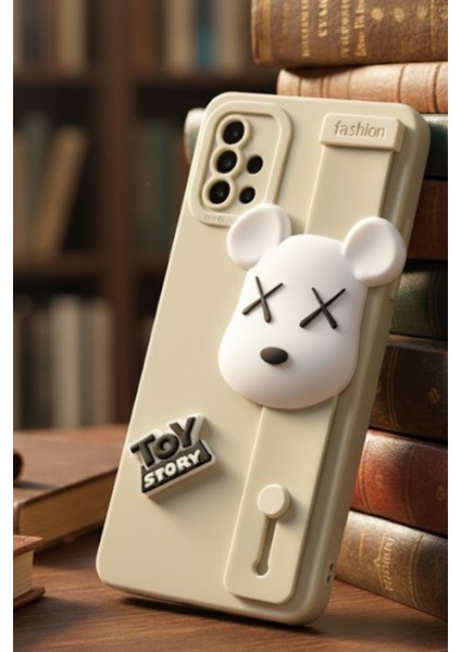 Samsung Galaxy A51 4G Uyumlu Bej Renk 3D Figürlü Darbe Emici Yumuşak Silikon Kapak fiyatları