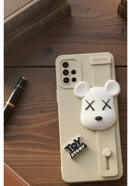 Samsung Galaxy A51 4G Uyumlu Bej Renk 3D Figürlü Darbe Emici Yumuşak Silikon Kapak modelleri