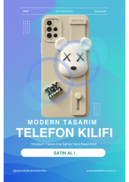 Samsung Galaxy A51 4G Uyumlu Bej Renk 3D Figürlü Darbe Emici Yumuşak Silikon Kapak indirimleri