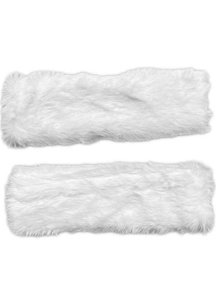 Peluş Seyahat Emniyet Kemer Pedi Kılıfı 2'li Beyaz