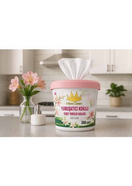 ( 300 Adet ) Lilyum Çiçeği Kokulu Yüzey Temizlik Havlusu Islak Kova Mendil 18*21 cm fırsatları