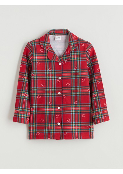 Yeni Sezon Gömlek Yaka Kız Çocuk Pijama Üst