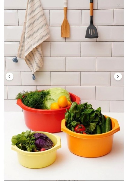 3 Boy Kalın Dayanıklı Plastik Badya Seti – Çok Amaçlı Salata / Yıkama / Saklama / Hazırlık Kabı indirimleri