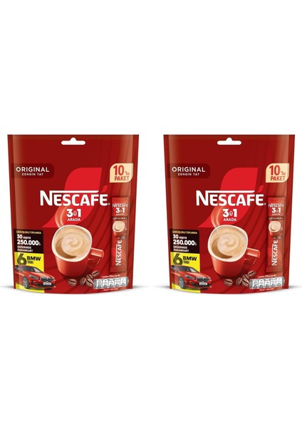 3ü1 Arada Original Granül Kahve 10'lu Paket (2 Adet)