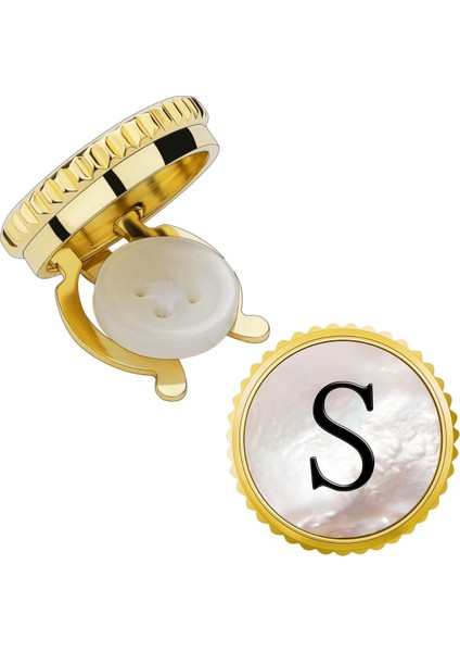 S Harfi Düğme Kapağı Kol Düğmesi