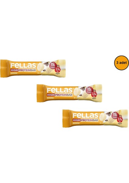 Yüksek Protein Bar - Muzlu 45G (3 Adet)