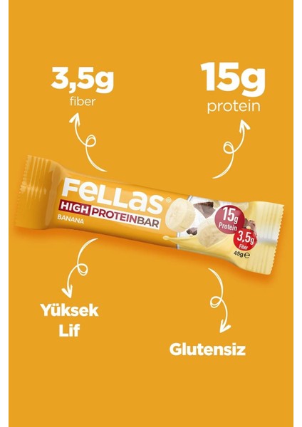 Yüksek Protein Bar - Muzlu 45G (3 Adet) fırsatları