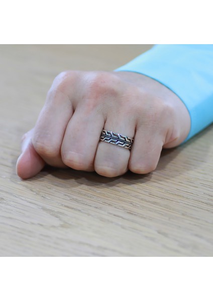 Foxtail Zincir Tasarım 925 Ayar Gümüş Erkek Alyans modelleri