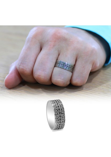 Greek Zincir Tasarım 925 Ayar Gümüş Erkek Alyans fiyatları
