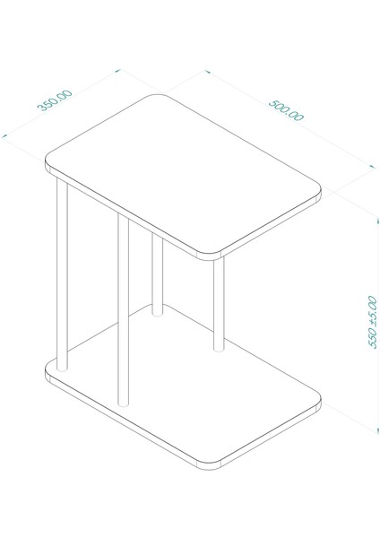 Elegant Sehpa 35X50X55 cm