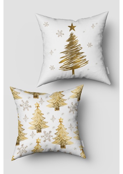 Beyaz Altın Işıltılıyılbaşı Kırlent Kılıfı Seti 2'li