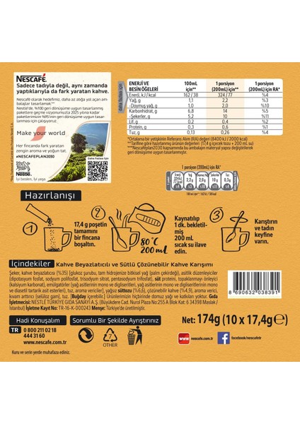 3ü1 Arada Sütlü Köpüklü Granül Kahve 10'lu Paket fiyatları