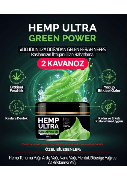 2 x 100 mg Green Power Hemp Cream Jel