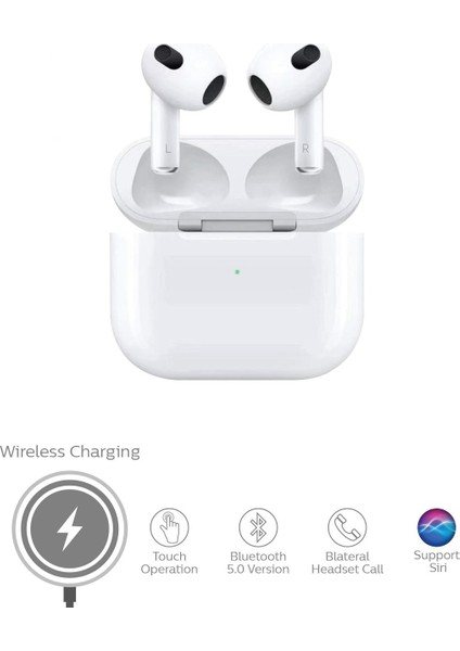 3.nesil Ios ve Androıd Uyumlu Kablosuz Şarj Destekli Kılıf Hediyeli Bluetooth Kulaklık