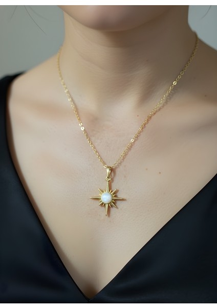 Yıldız Işığı Altın Renk Zarif Zincir Kadın Kolye