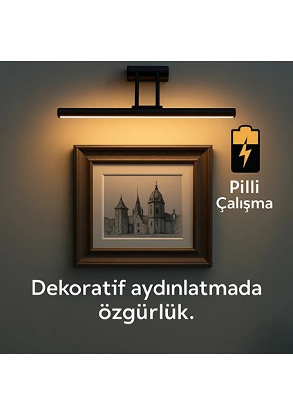 Pilli Antrasit Siyah Flüt LED Aplik Duvar Tablo ve Ayna Üstü LED Aydınlatma fiyatları