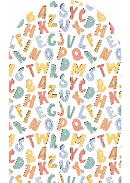 Renkli Harfli Duvar Sticker, Kreş/ Çocuk/Bebek Odası Dekoru, Yapışkan Yazı ve Çerçeve, Dinozor Harfler Içeren Duvar Kağıdı, Torun Hediyesi, Yeni doğan Hediyesi, Yılbaşı Karne Hediyesi modelleri