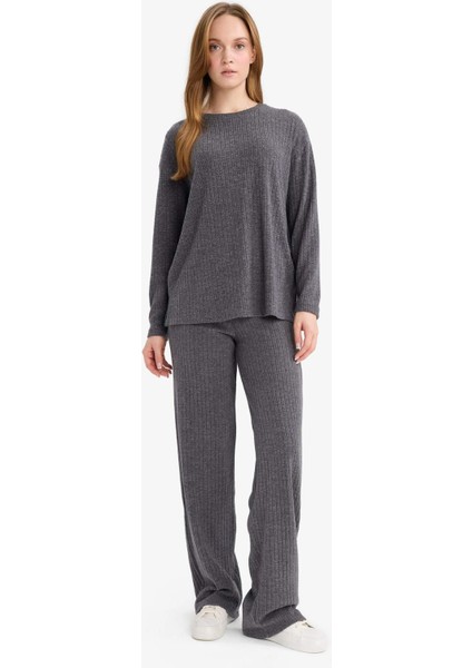 Straight Fit Düz Paça Selanik Kumaş Pantolon