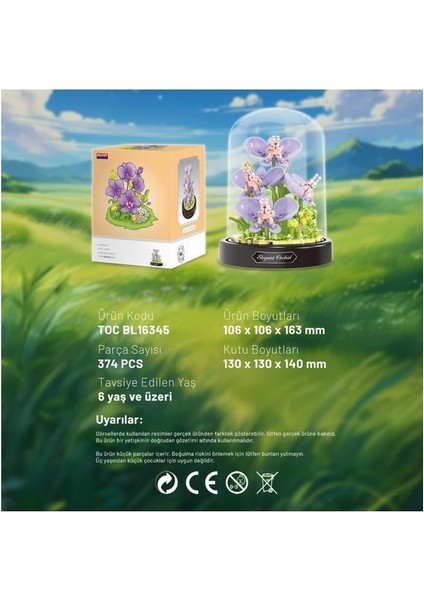 Fanuslu Çiçek Serisi Elegant Orkide LEGO Seti 374 Parça modelleri