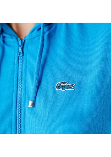 Kadın Loose Fit Kısa Kollu Kapüşonlu Fermuarlı Mavi Elbise modelleri