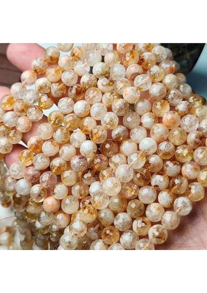 %100 Orijinal Kristal Kesim Sitrin 1 Dize