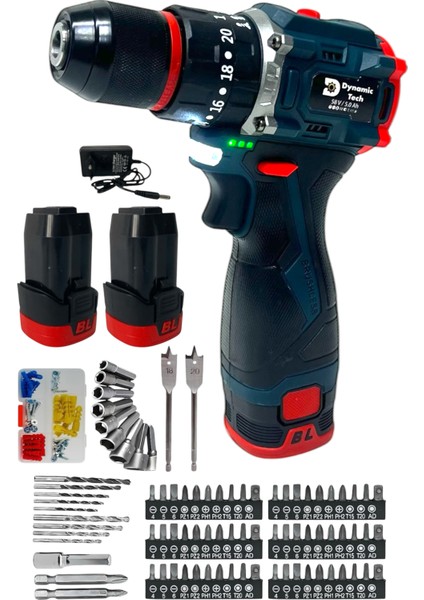 Kömürsüz Darbeli Şarjlı Matkap Lion Armut Batarya Metal Şanzıman Çift Akülü Vidalama Full Setli modelleri