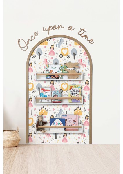 Masal Duvar Sticker, Kız Çocuk/bebek Odası Dekoru, Barby Bebek Temalı Duvar Kağıdı, Yapışkan Yazı ve Çerçeve, Doğum Günü Hediyesi, Kitaplık Arkası Dekoru, Yenidoğan Hediyesi, Torun Hediyesi