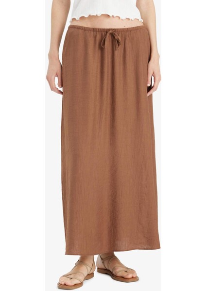 A Kesim Normal Bel Krinkıl Kumaş Midi Etek