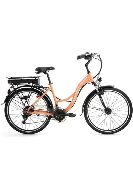 Florıda Elektrikli Bisiklet 43CM V 26 Jant 21 Vites Mercan Beyaz